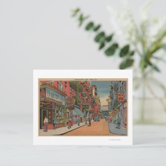 Carte Postale New York, NY - Vue sur Chinatown Shops (Debout devant)