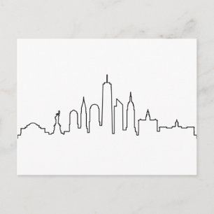 Carte Postale NEW YORK NYC Manhatten USA City Skyline Silhouette