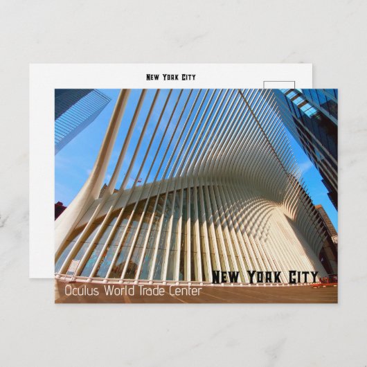 Carte Postale New York - Oculus World Trade Center (Devant / Derrière)