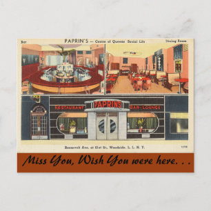 Carte Postale New York, Paprins Restaurant Bar Lounge, Woodside