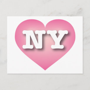 Carte Postale New York Pink Fade Heart - J'aime NY