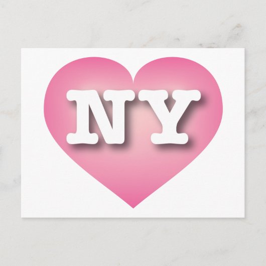 Carte Postale New York Pink Fade Heart - J'aime NY (Devant)