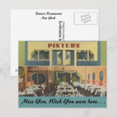 Carte Postale New York, Pinter's Restaurant (Devant / Derrière)