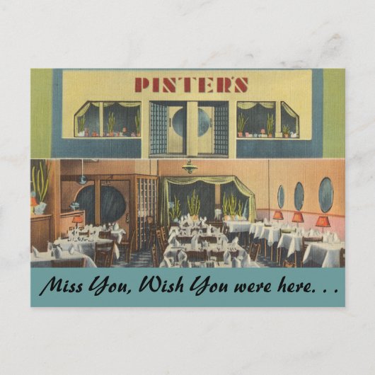 Carte Postale New York, Pinter's Restaurant (Devant)