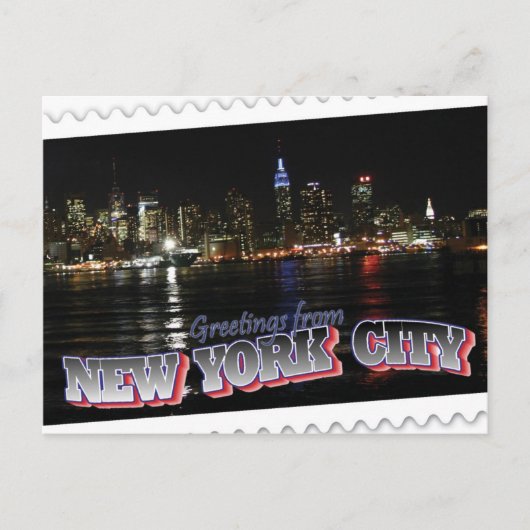 Carte Postale New York Skyline à Night Empire State (Devant)