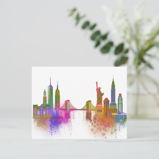 Carte Postale New York Skyline - Arc en ciel (Debout devant)
