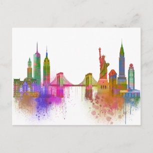 Carte Postale New York Skyline - Arc en ciel