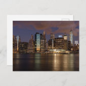 Carte Postale New York Skyline la nuit (Devant / Derrière)