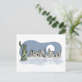 Carte Postale New York Skyline par Moonlight (Debout devant)