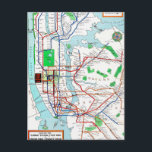 Carte Postale New York : Souterrain Map, 1940<br><div class="desc">Carte du système de souterrain de New York City, édité par la caisse d'épargne de dixième de dollar des syndicats, 1940. identifications de | : 0091976</div>