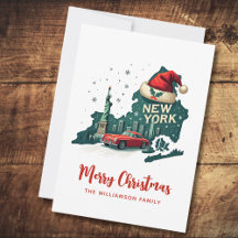 New York State Joyeux Noël Retro Personnalisé