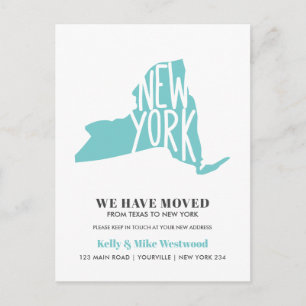 Carte Postale NEW YORK STATE Nous avons déménagé Nouvelle adress