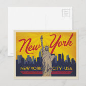 Carte Postale New York | Statue de la Liberté (Devant / Derrière)