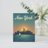 Carte Postale New York Sunset Skyline View (Debout devant)