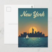Carte Postale New York Sunset Skyline View (Devant / Derrière)
