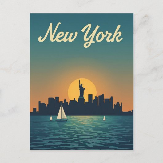 Carte Postale New York Sunset Skyline View (Devant)