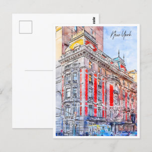 Carte Postale New York USA Travel Place Watercolor