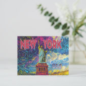 Carte Postale New York. Visitez les États-Unis... (Debout devant)