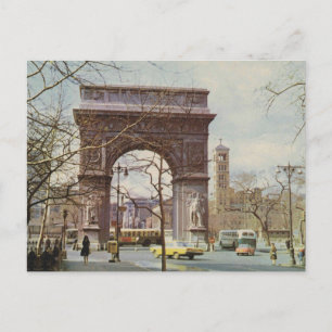 Carte Postale New York, Washington Carré, années 1960 Vintage