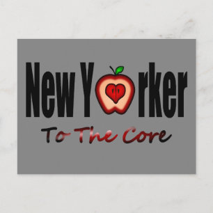 Carte Postale New Yorker Au Coeur Avec La Grosse Pomme Coupée