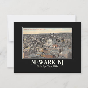 Carte Postale Newark NJ Bird's Eye View, Inspiré Vintage des ann