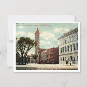 Carte Postale Newark NJ, Washington St, Library, années 1910