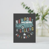 Carte Postale Newport Appelle Et Je Dois Aller T-shirt (Debout devant)