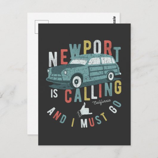 Carte Postale Newport Appelle Et Je Dois Aller T-shirt (Devant / Derrière)