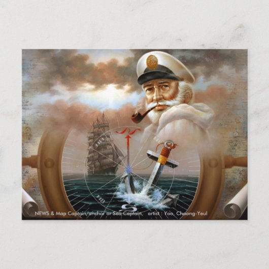Carte Postale NEWS & Map Captain/anchor or Sea Captain (Devant)