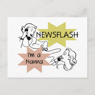 Carte Postale Newsflash Je suis un T-shirts et cadeaux Nanna