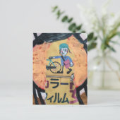 Carte Postale Newspaper delivery person collage (Debout devant)