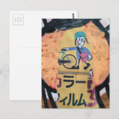 Carte Postale Newspaper delivery person collage (Devant / Derrière)