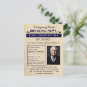 Carte Postale Newspaper Style Doctor Retirement Card | Custom (Debout devant)