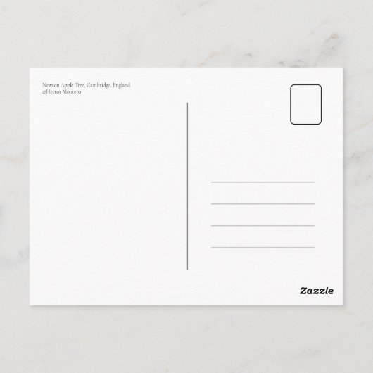 Carte Postale Newton Apple Tree, Cambridge, Angleterre (Dos)