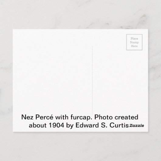 Carte Postale Nez Percé avec furcap (Dos)