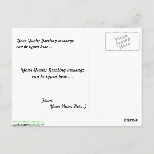 Carte Postale Nez rond (Dos)