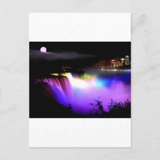 Carte Postale Niagara-Chute-sous-projecteur-à-nuit (Devant)
