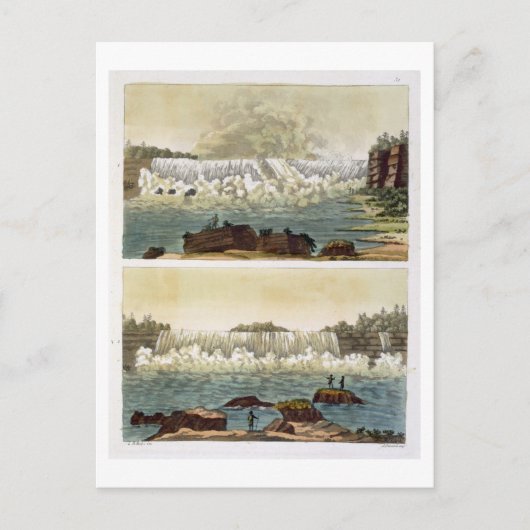 Carte Postale Niagara Falls, 1818 (gravure en couleur) (Devant)