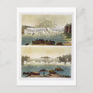 Carte Postale Niagara Falls, 1818 (gravure en couleur)