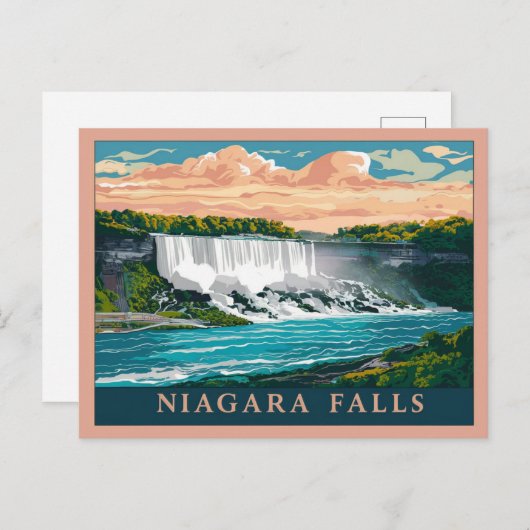 Carte Postale Niagara Falls Canada, États-Unis (Devant / Derrière)