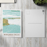 Carte Postale Niagara Falls Horseshoe Falls Travel Art Vintage<br><div class="desc">Niagara Falls dans un style vectoriel. Son emplacement sur la rive ouest de la rivière Niagara surplombe les chutes du fer à cheval,  la section la plus étendue des cascades.</div>