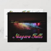 Carte Postale Niagara Falls illuminent la nuit (Devant / Derrière)