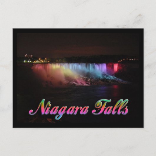 Carte Postale Niagara Falls illuminent la nuit (Devant)