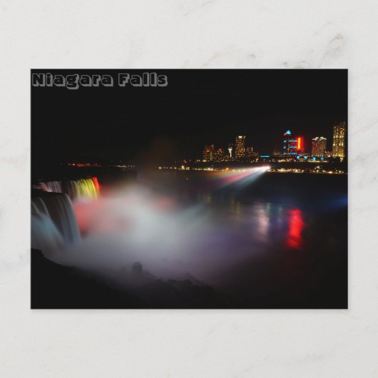 Carte Postale Niagara Falls La Nuit (Devant)