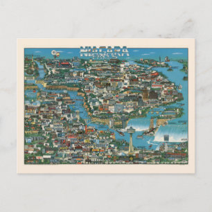Carte Postale Niagara Falls Map