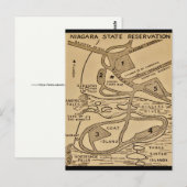 Carte Postale Niagara Falls Map Postcard (Devant / Derrière)