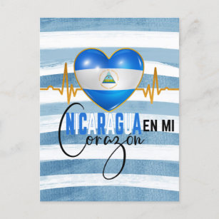 Carte Postale Nicaragua En mi Corazon Fierté nicaraguayenne