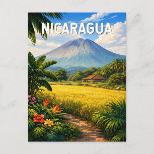 Carte Postale Nicaragua Illustration Voyage Art Vintage
