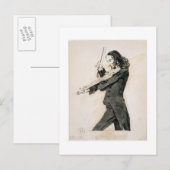 Carte Postale Niccolo Paganini (1782-1840) jouant le violon, 1 (Devant / Derrière)