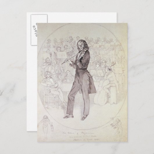 Carte Postale Niccolo Paganini, violoniste (Devant / Derrière)